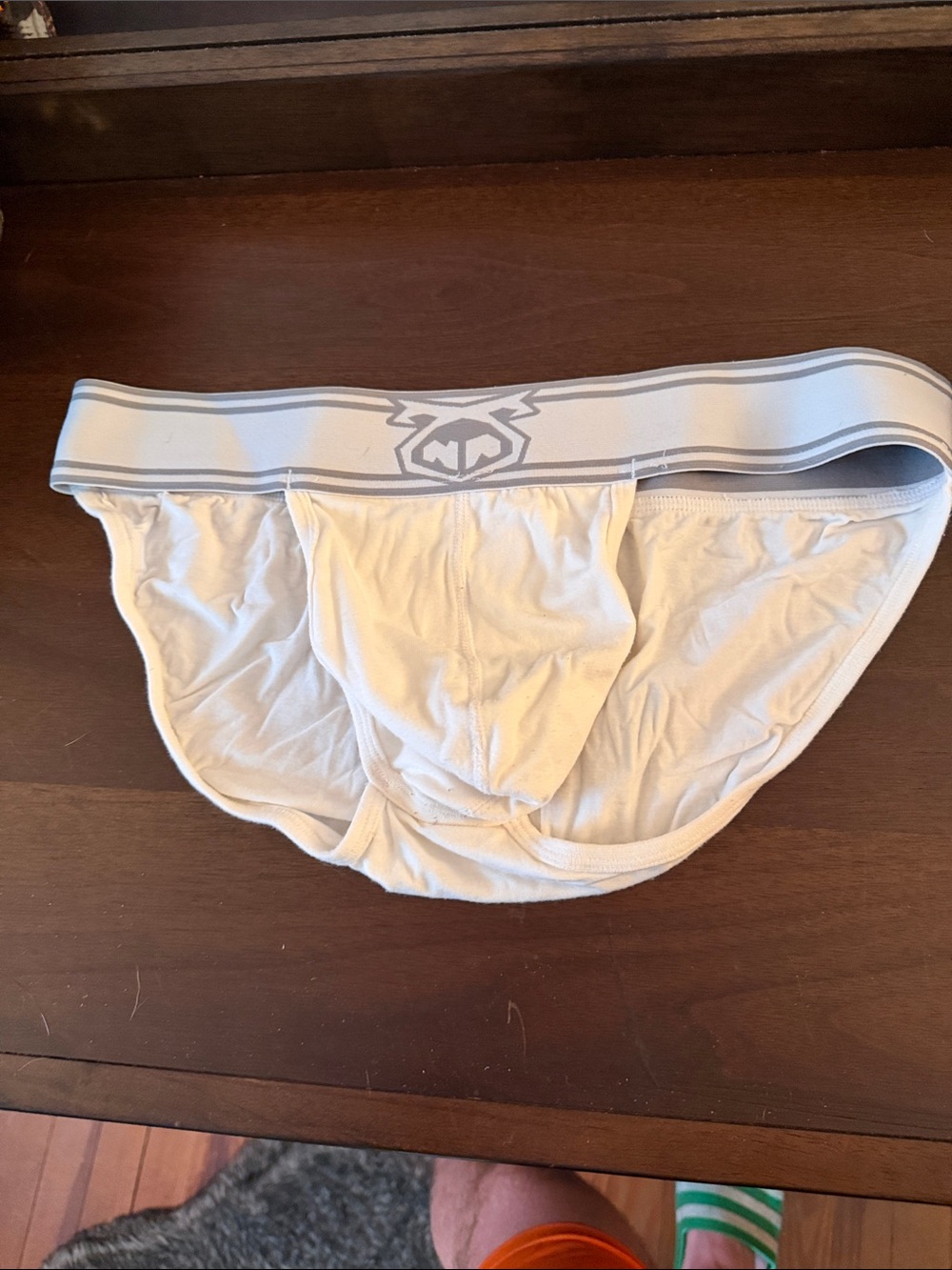 Nasty Pig White Briefs with Gray Logo Waistband